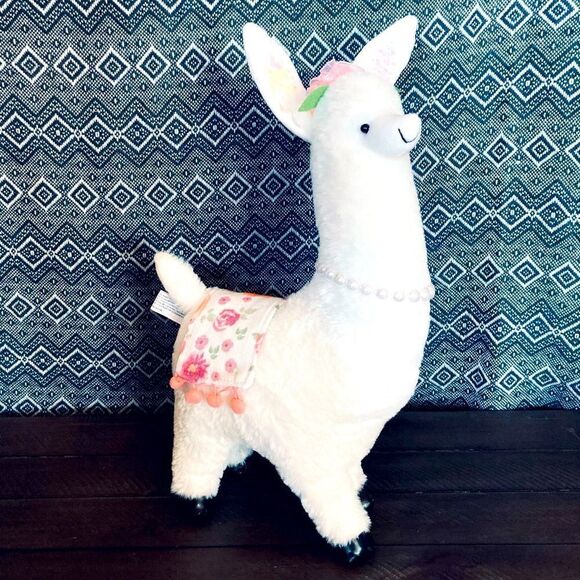 Plush Spring Llama Alpaca Stuffed Animal Decor Statue - Picture 1 of 8